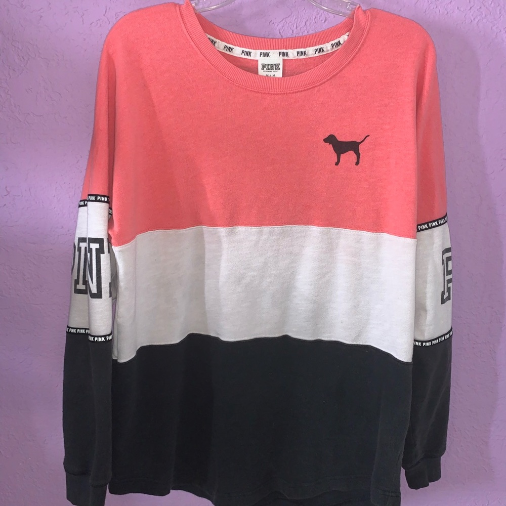 Black, White, & Pink Victoria’s Secret Crewneck